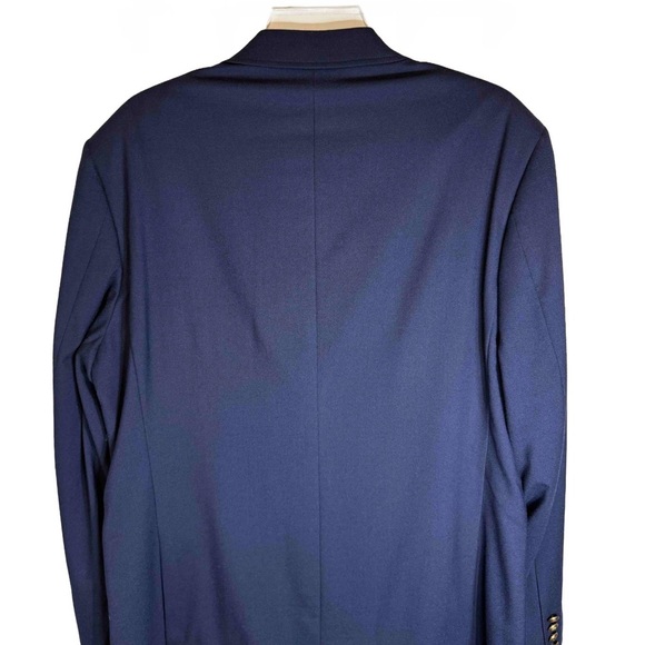 J.CREW THOMPSON UNIVERSITY.  Mens Blazer Navy Blue 2-Button Gold Buttons 44R - Picture 2 of 10